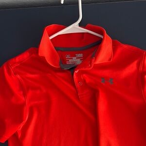 Under Armour Red Polo Shirt Athletic Performance Wear